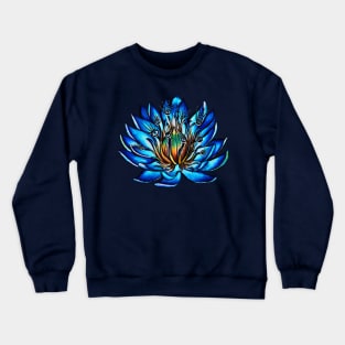 Blue Water Lily Flower Monster Crewneck Sweatshirt